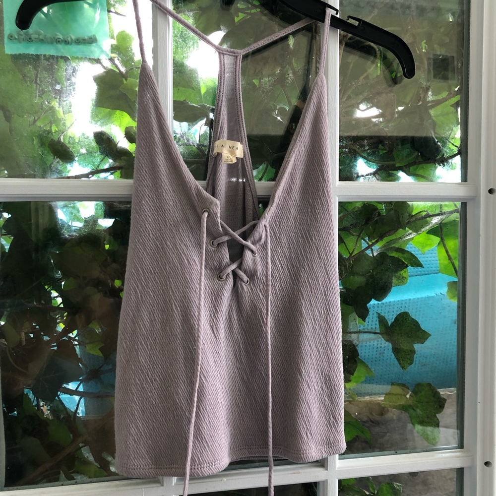PACSUN Lavender Lace-Up Tank